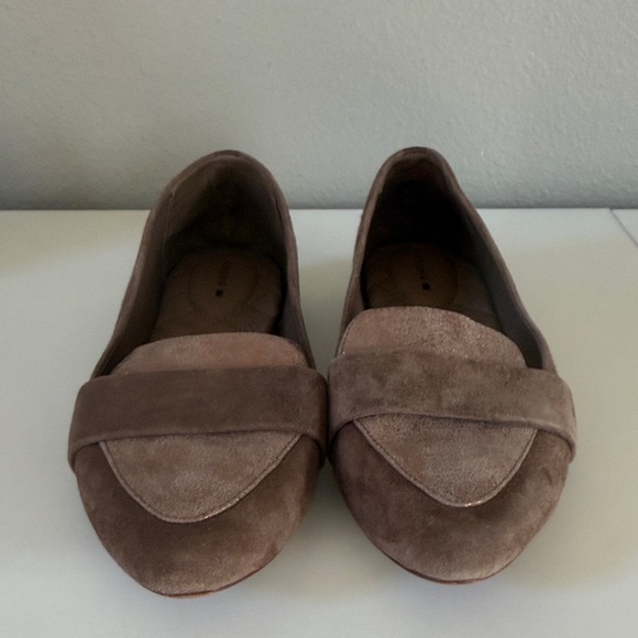 Birdies Blackbird brown suede gold metallic pointed toe loafer, women’s size 7.5 - Picture 2 of 9